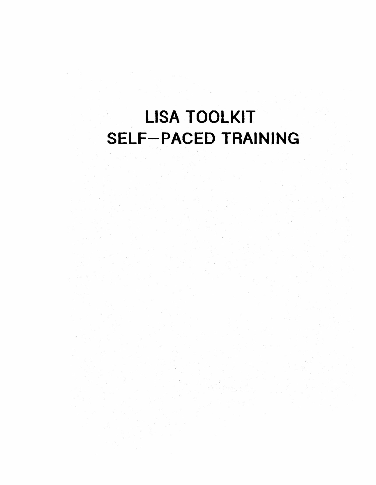 04 Lisa Toolkit Self Paced Training