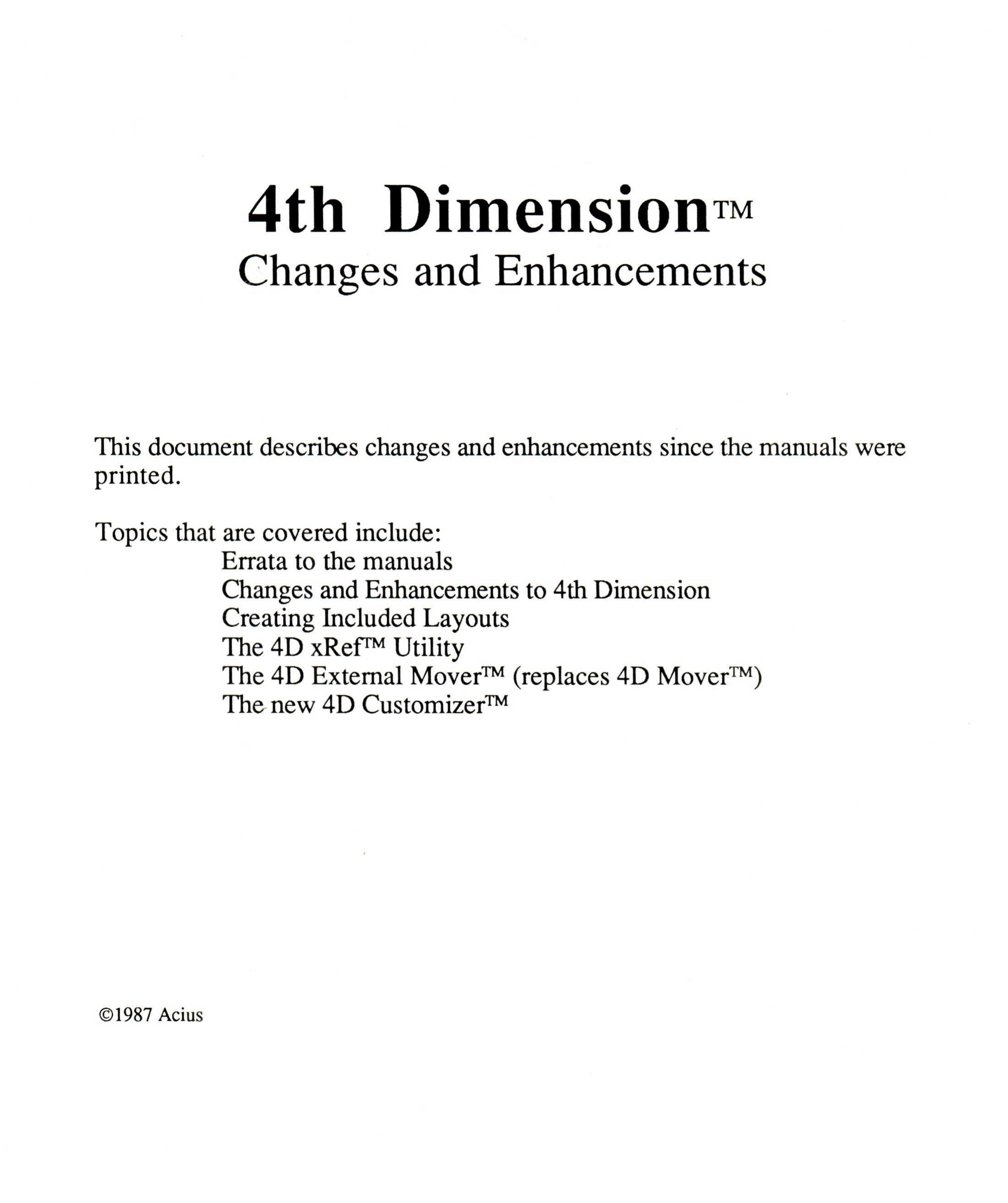4thD1987 ChangesEnhancements