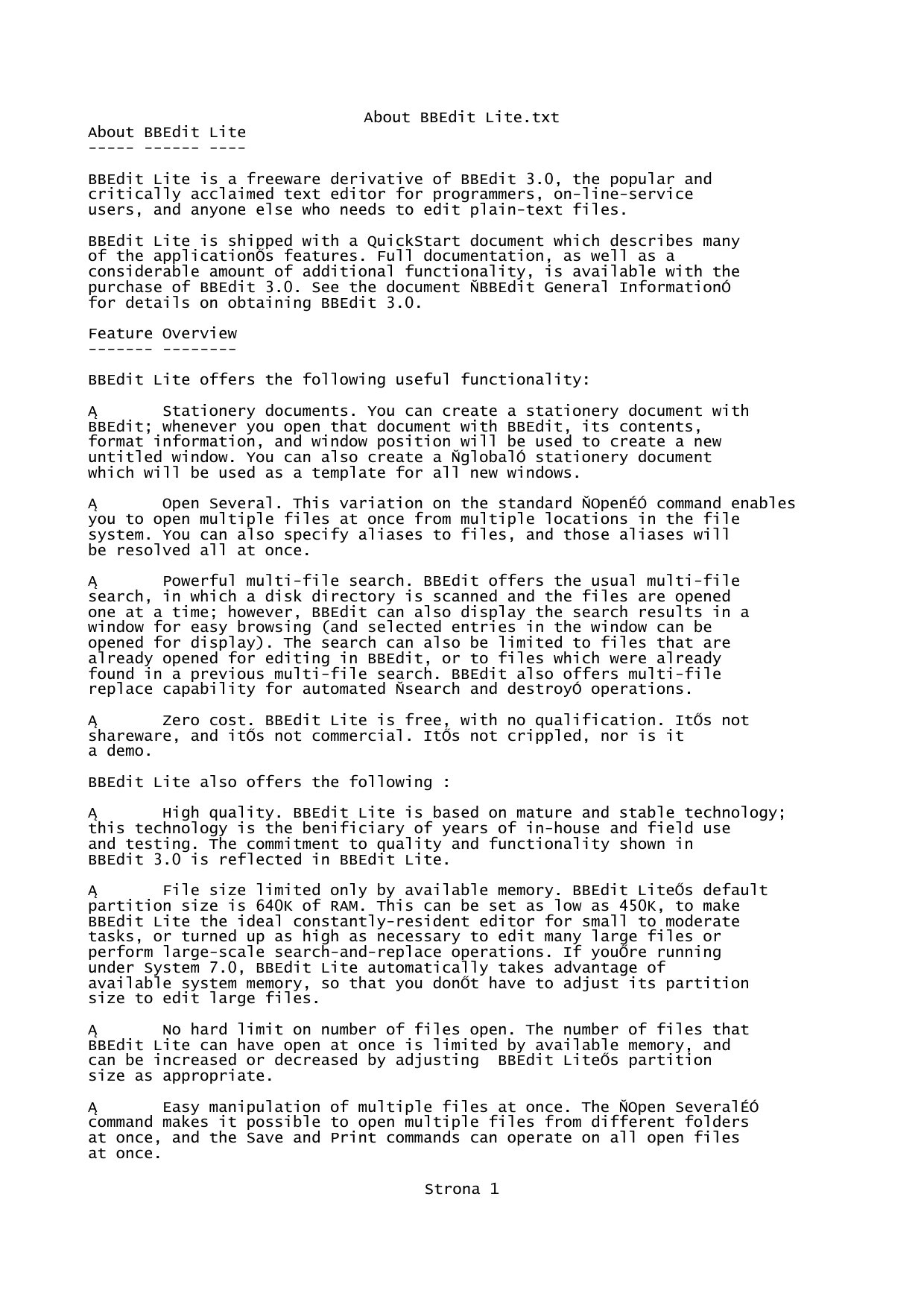 About BBEdit Lite