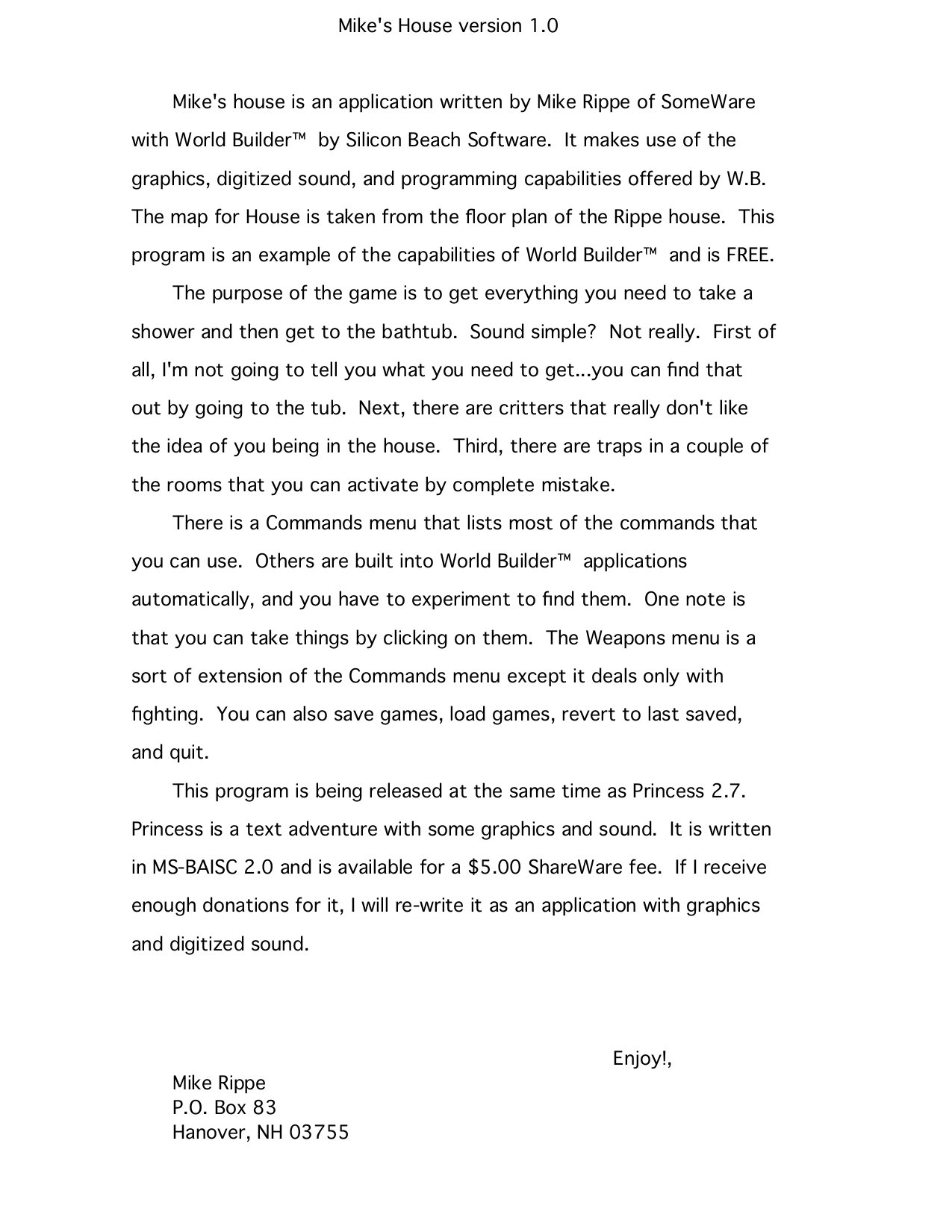 About House. RTF