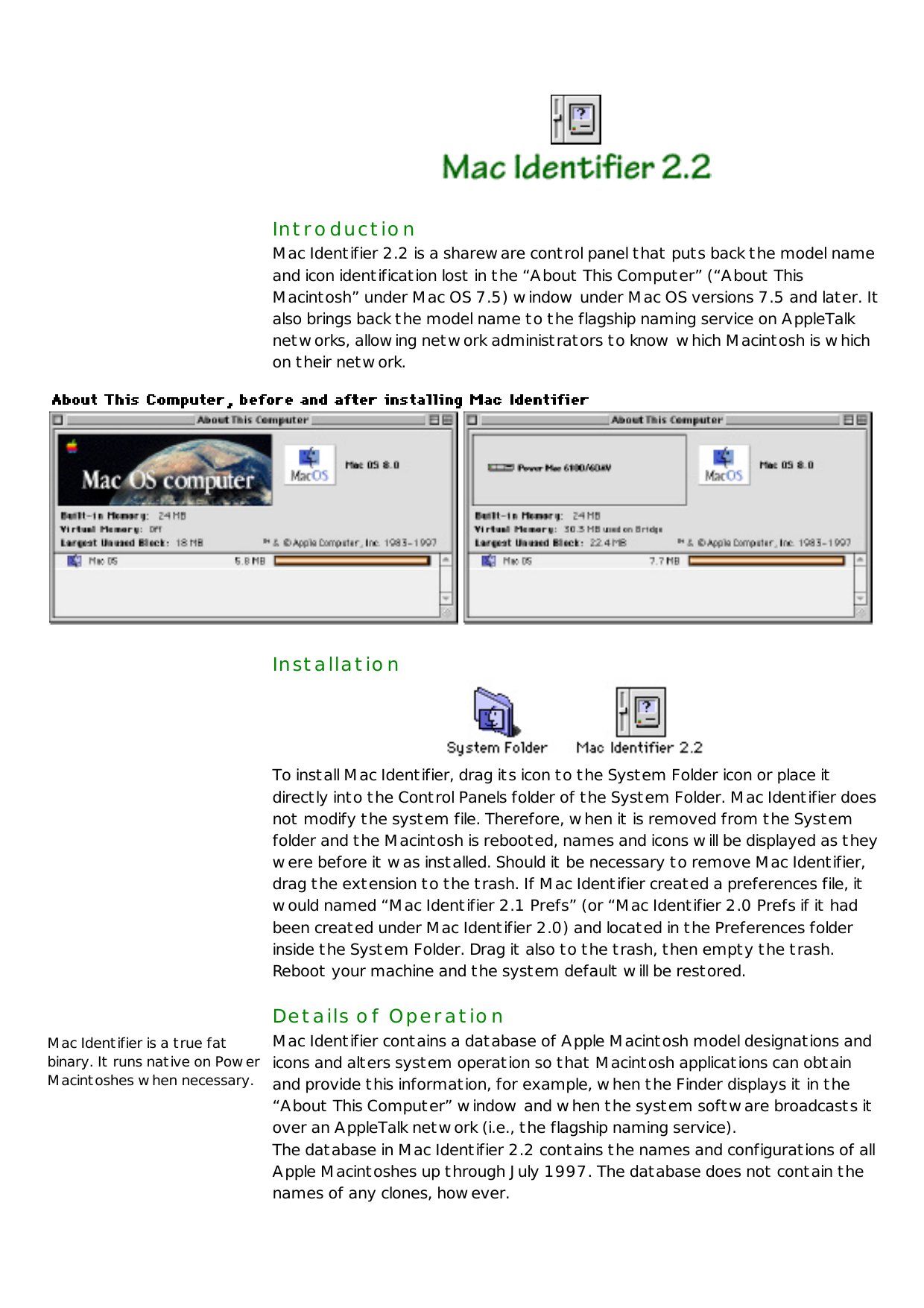 About Mac Identifier 2