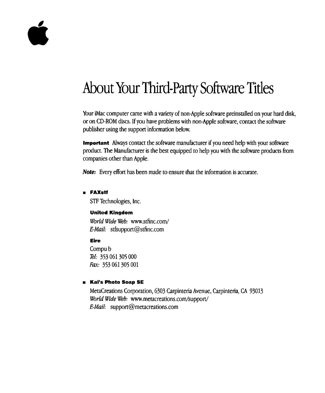 About Your Third Party Software Titles B033 1017 A