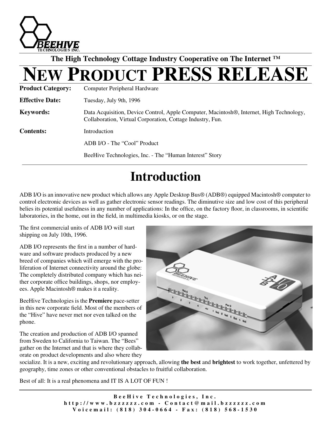 ADB IO Press Release