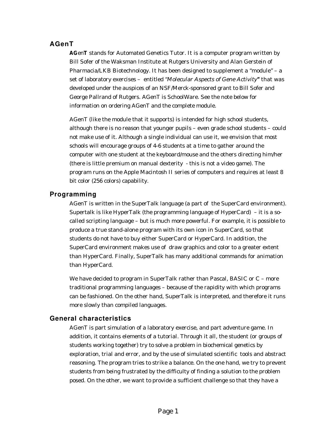 AGenT Readme