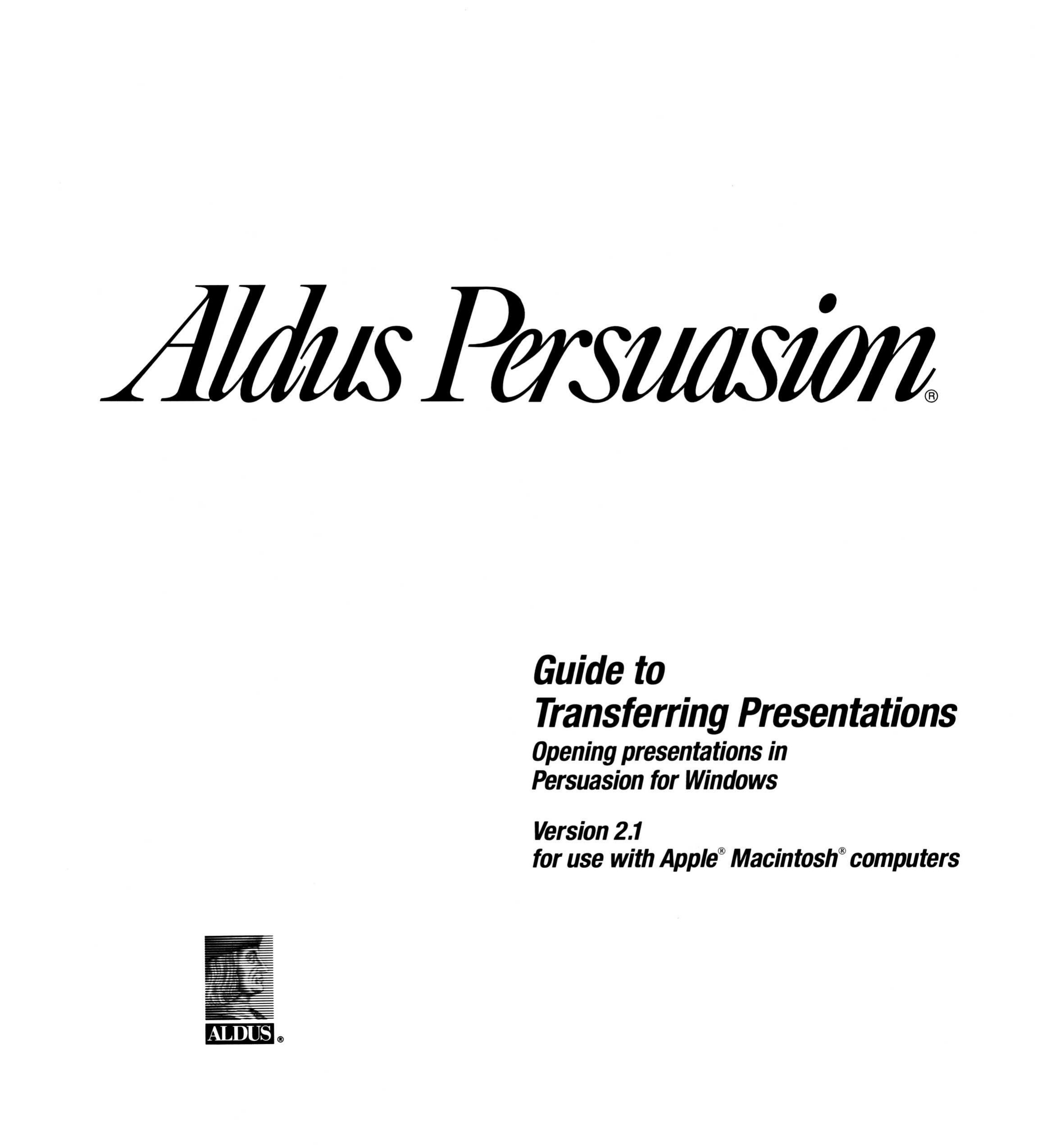 AldusPersuasion2.1 TransferGuide