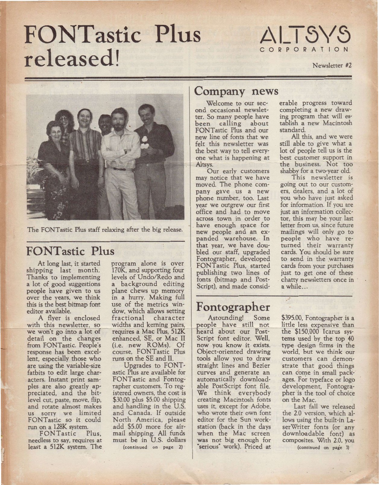 Altsys Newsletter Vol 2 3