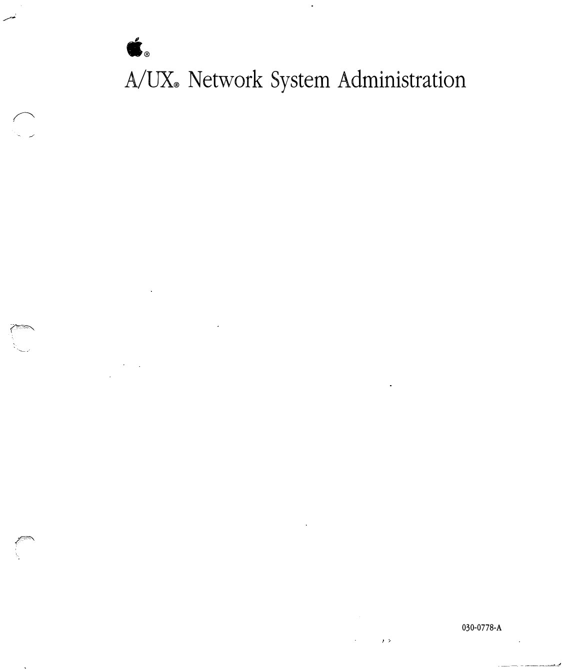 Apple A UX 30 Network System Administration