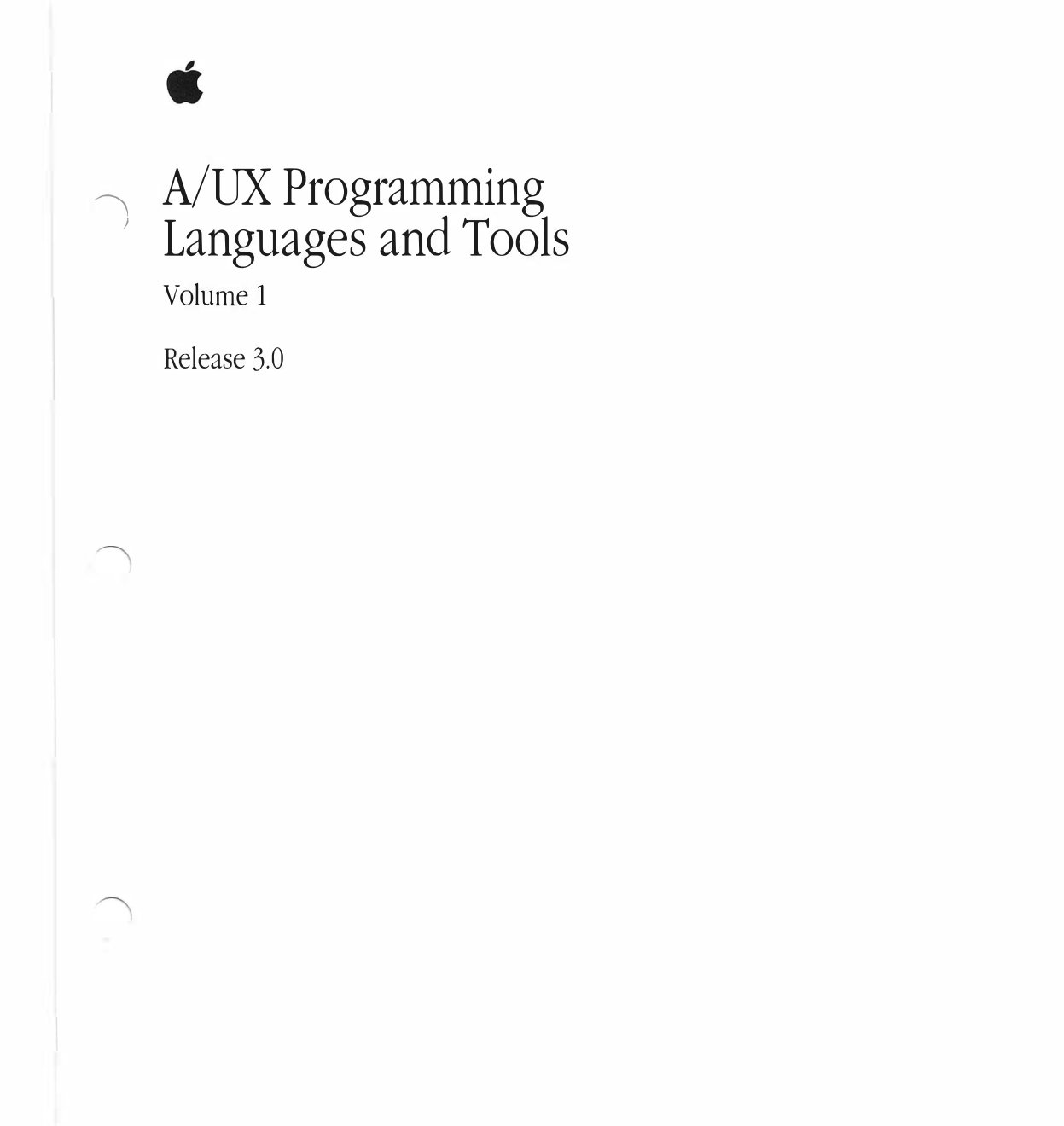 Apple A UX 30 Programming Languages and Tools Vol1
