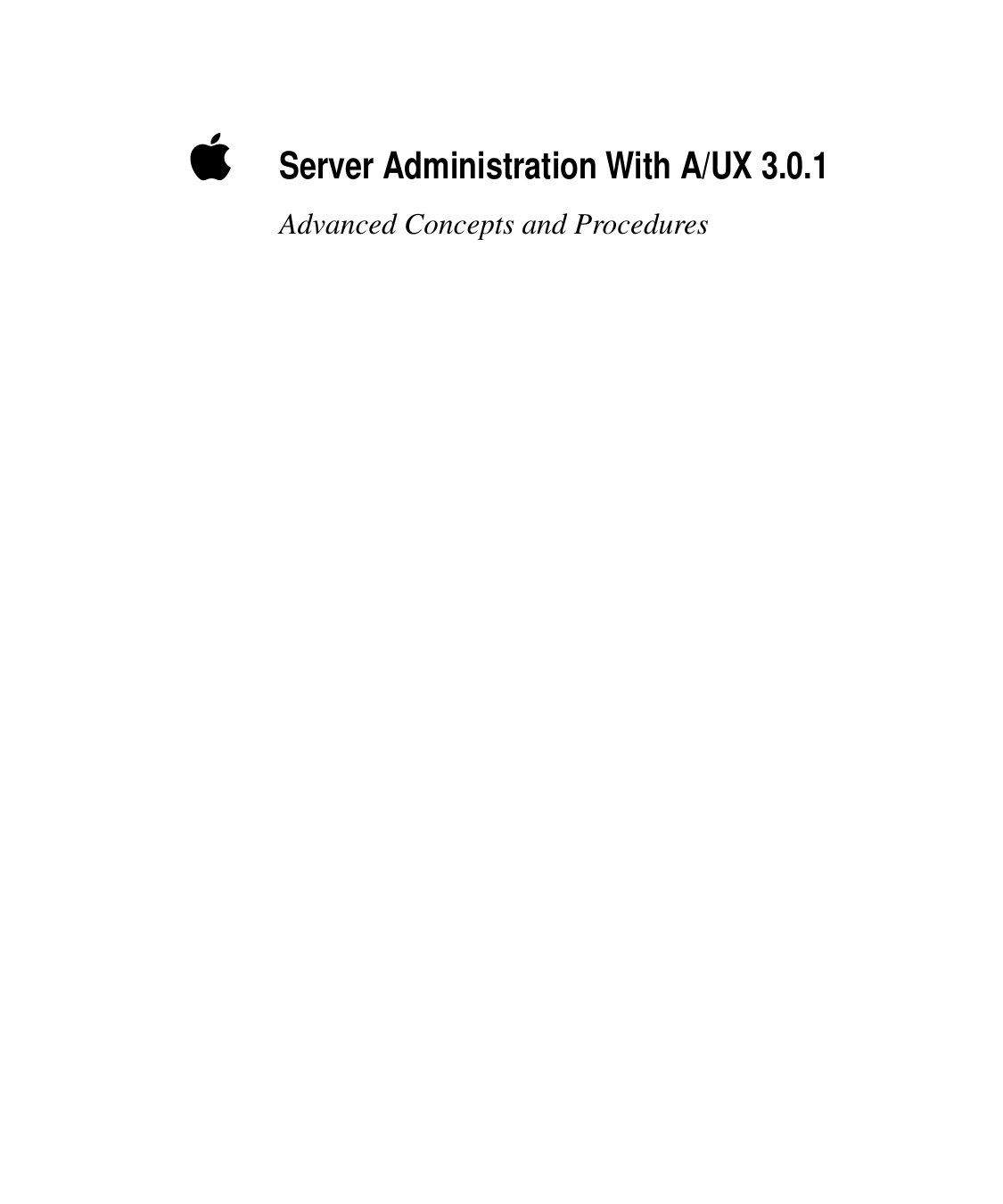 Apple A UX 30 Server Administration