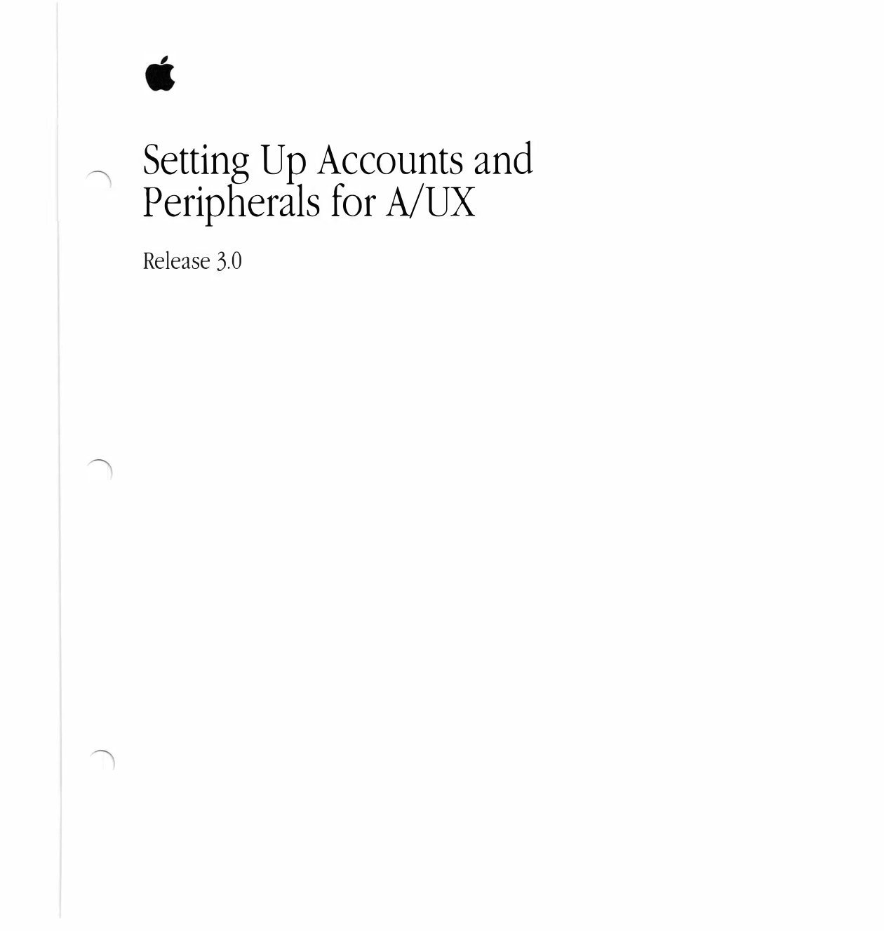 Apple A UX 30 Setting up Accounts and Peripherals for A UX