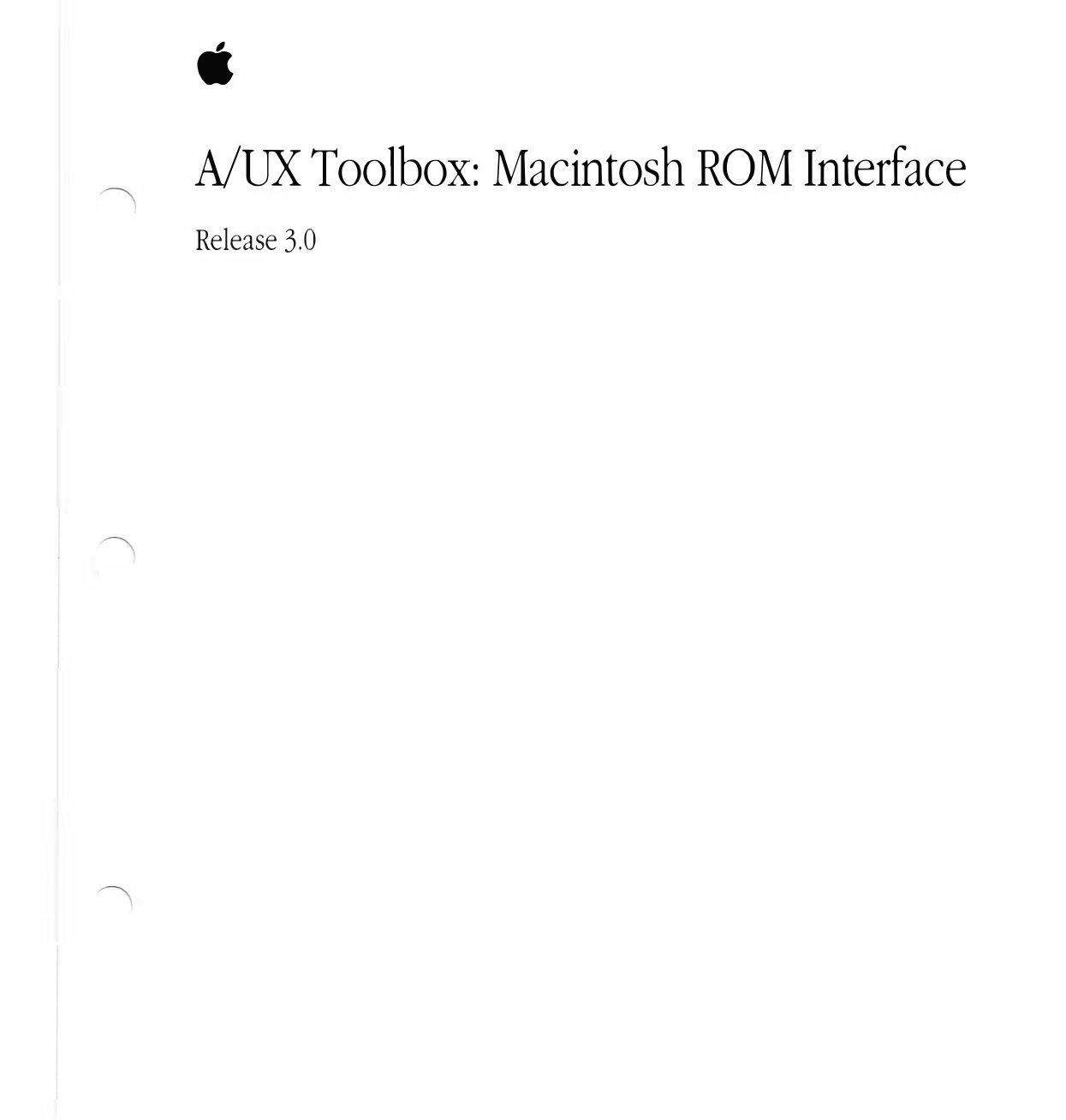 Apple A UX 30 Toolbox Mac ROM Interface