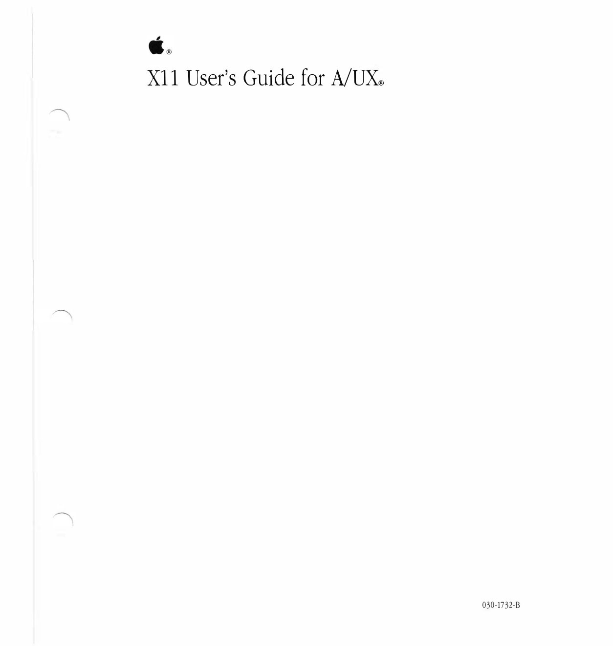 Apple A UX 30 X11 Users Guide for A UX