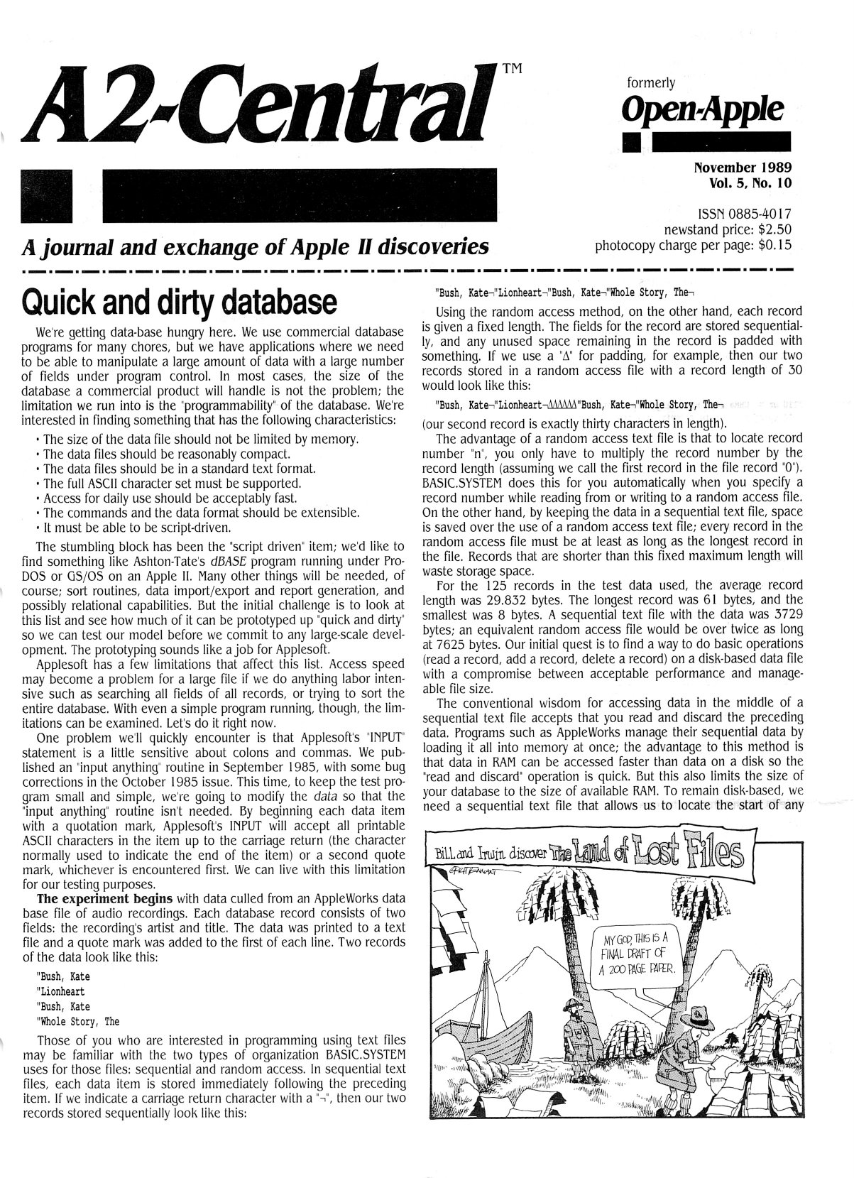 A2 Central 1989 11 November 1989 Vol 5 No 10
