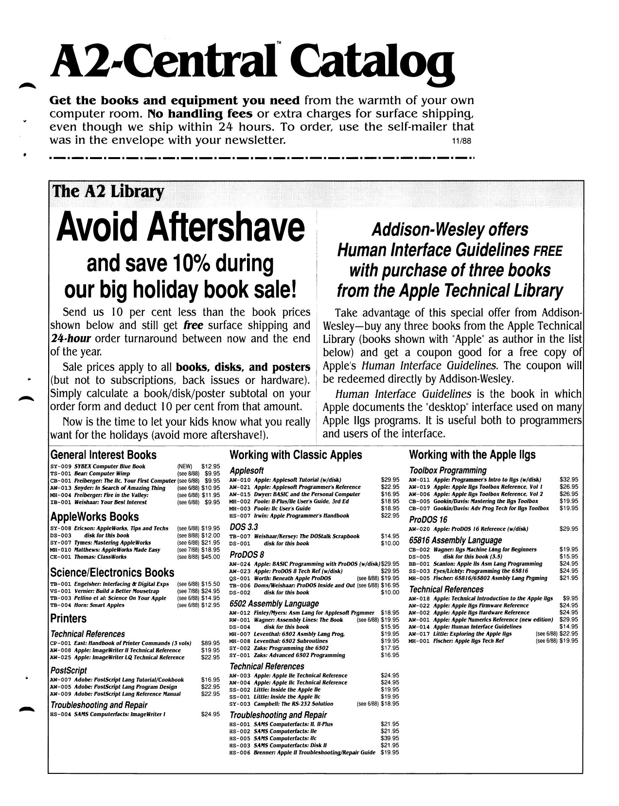 A2 Central Catalog 1988 11 November 1988