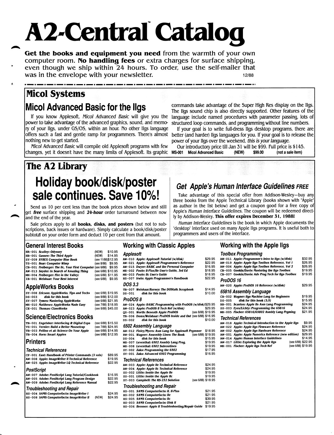 A2 Central Catalog 1988 12 December 1988