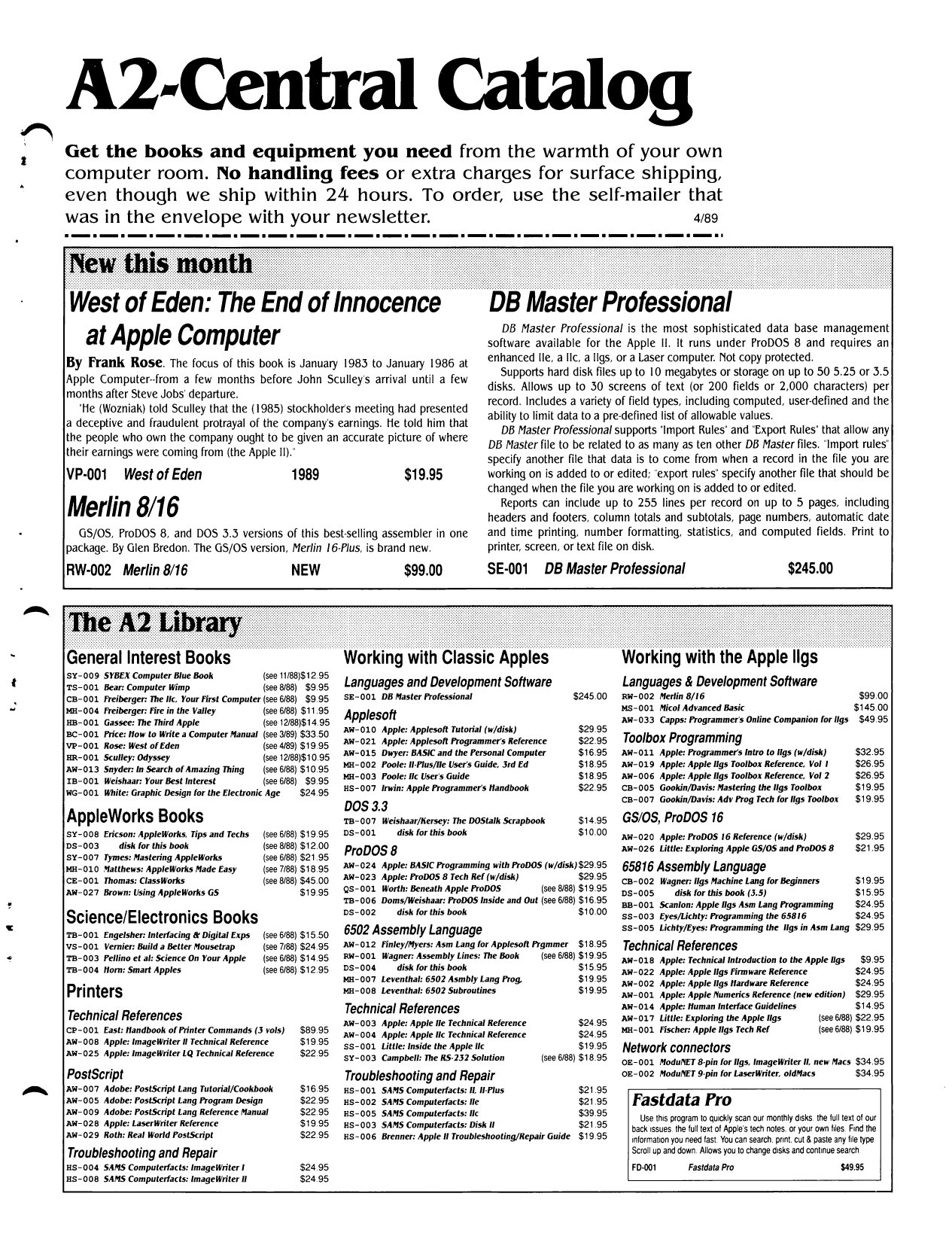 A2 Central Catalog 1989 04 April 1989