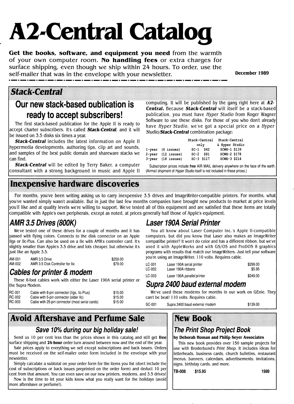 A2 Central Catalog 1989 12 December 1989