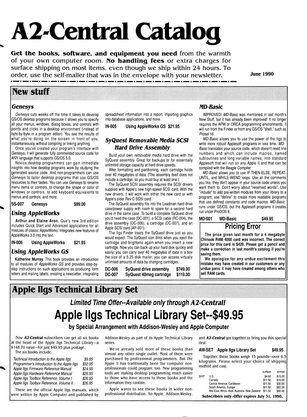 A2 Central Catalog 1990 06 June 1990