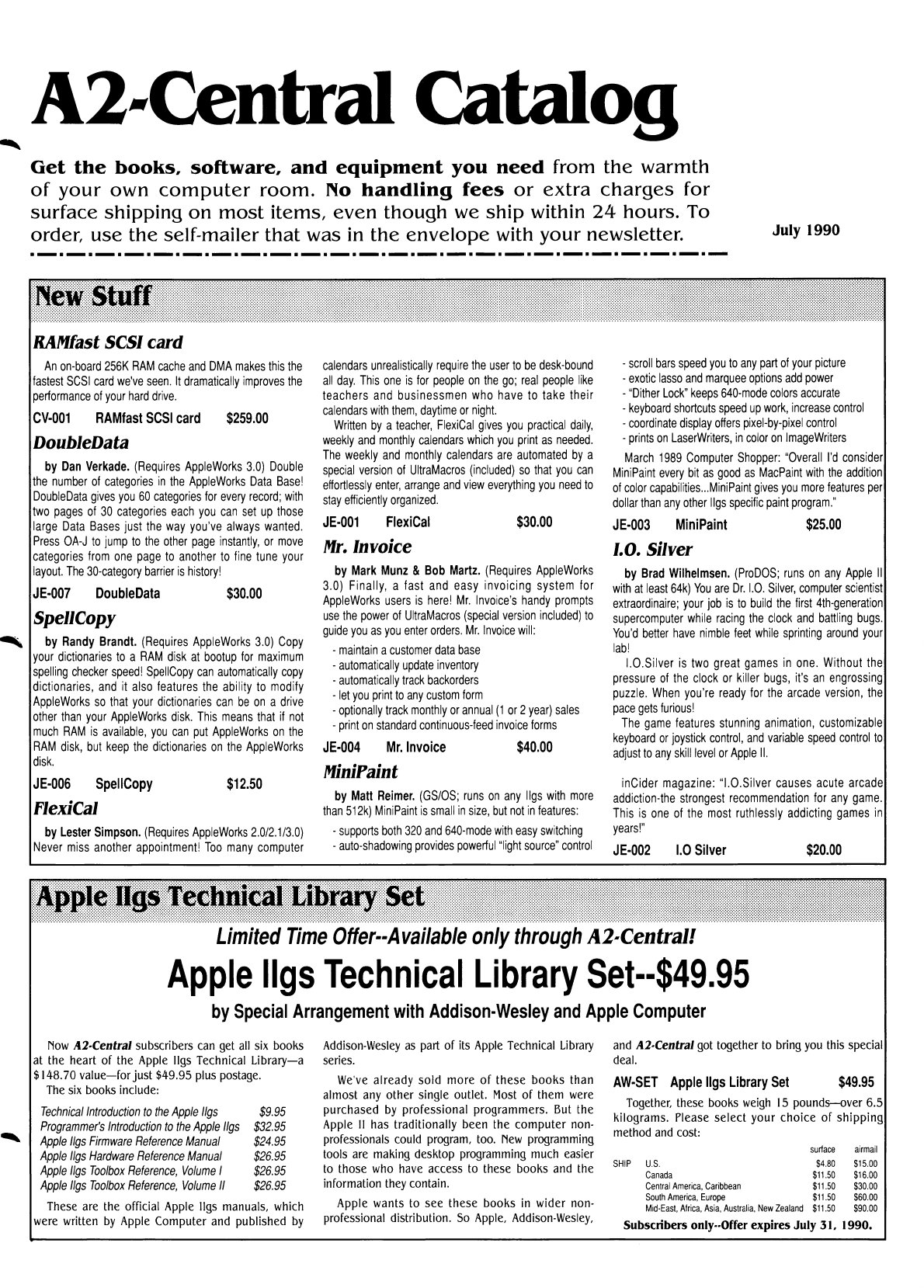 A2 Central Catalog 1990 07 July 1990