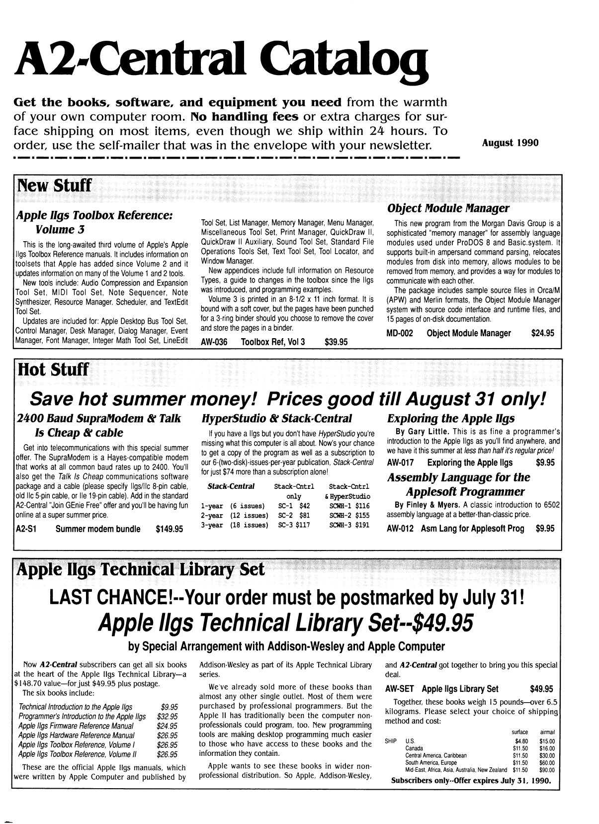A2 Central Catalog 1990 08 August 1990