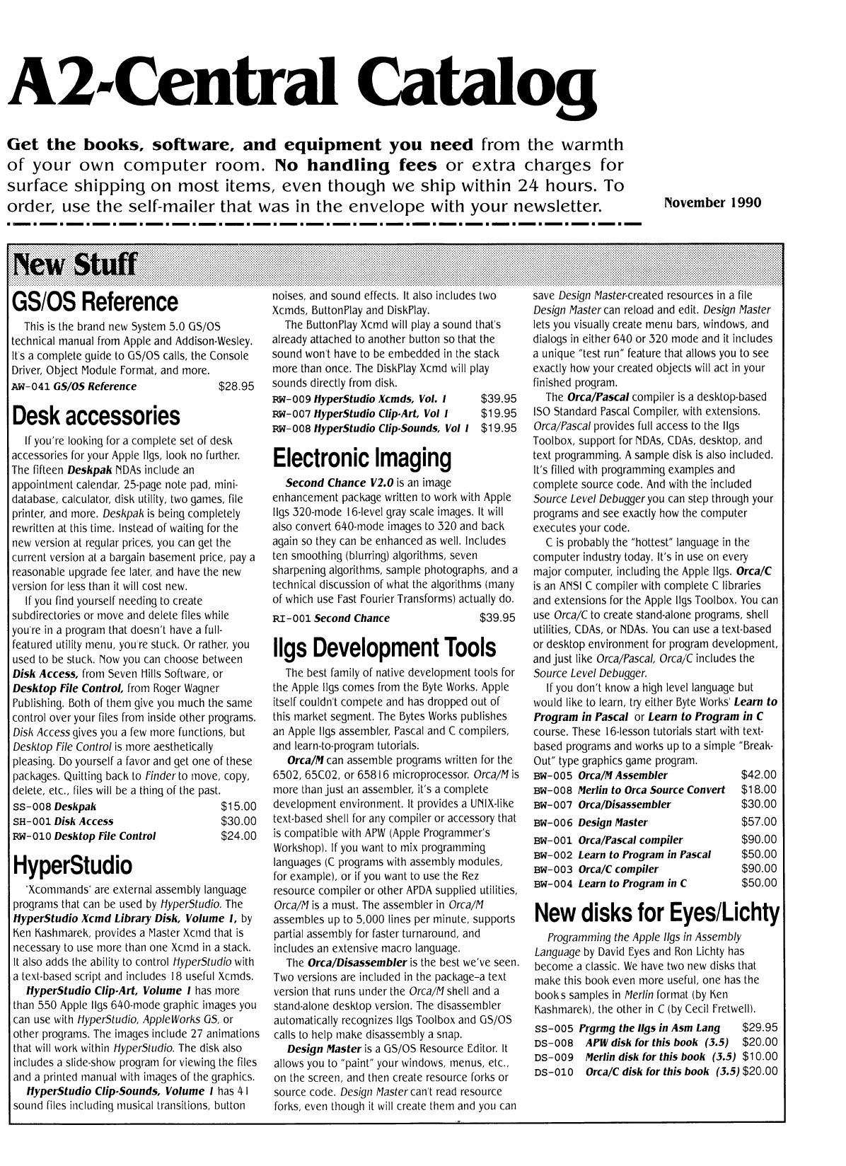 A2 Central Catalog 1990 11 November 1990