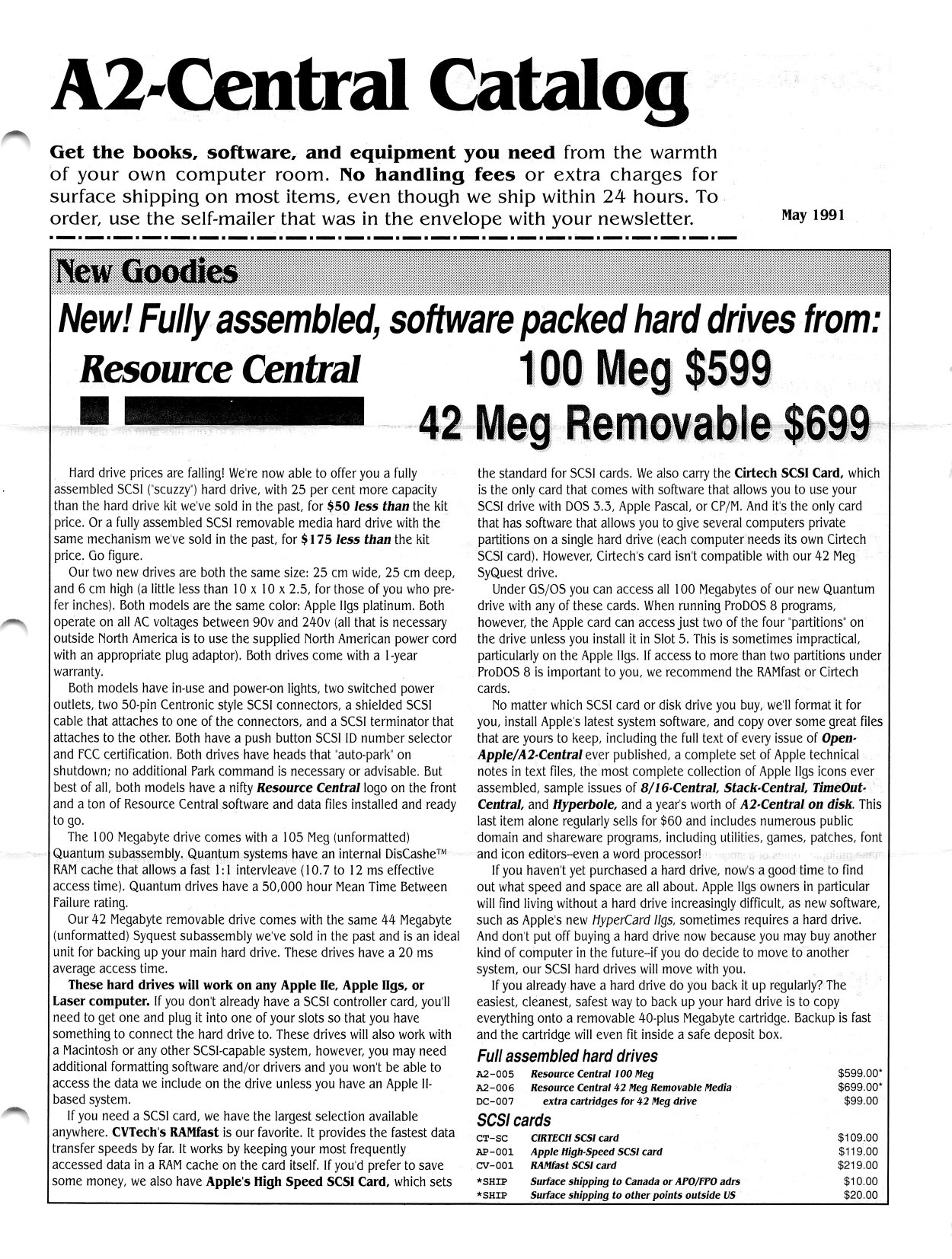 A2 Central Catalog 1991 05 May 1991
