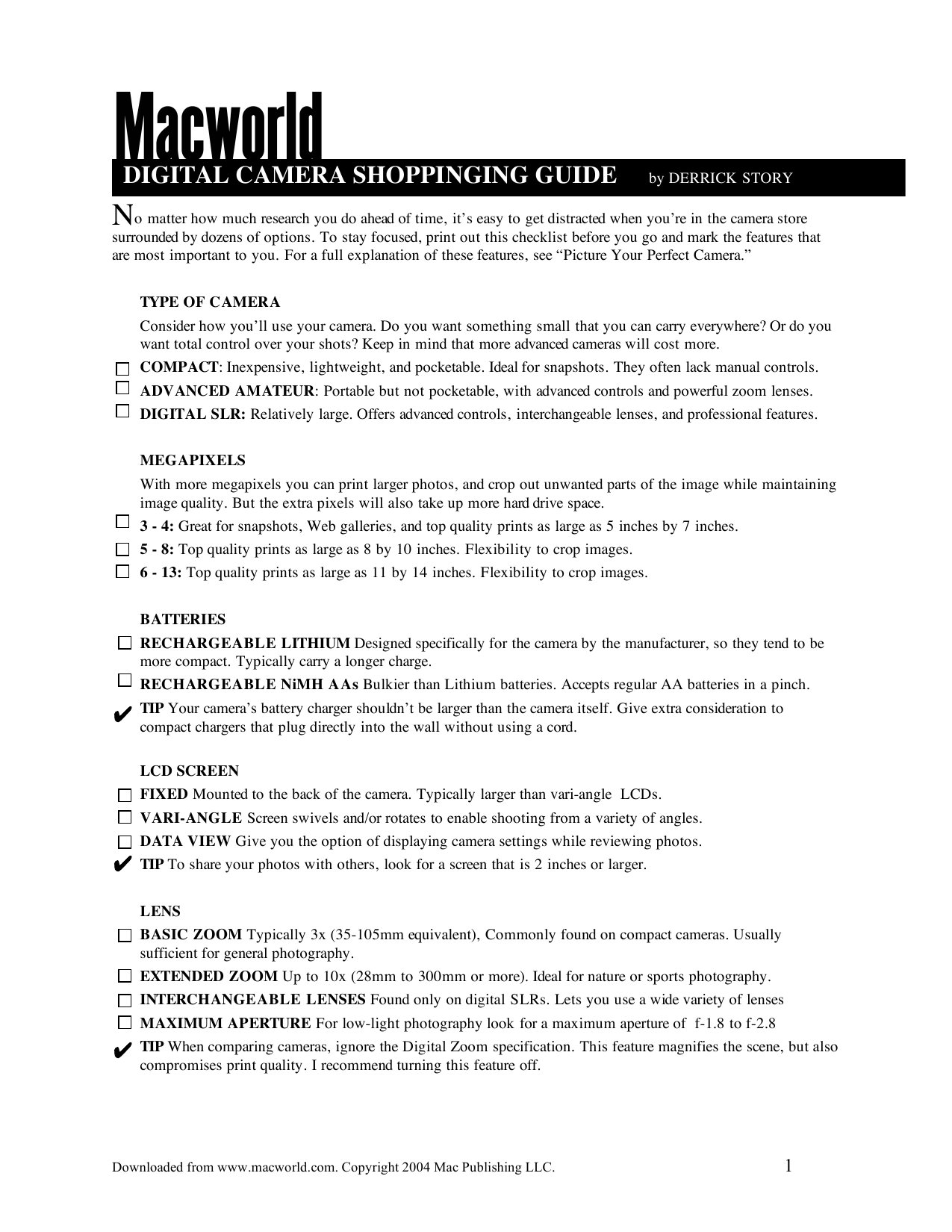 Macworld Guides camerashoppingguide