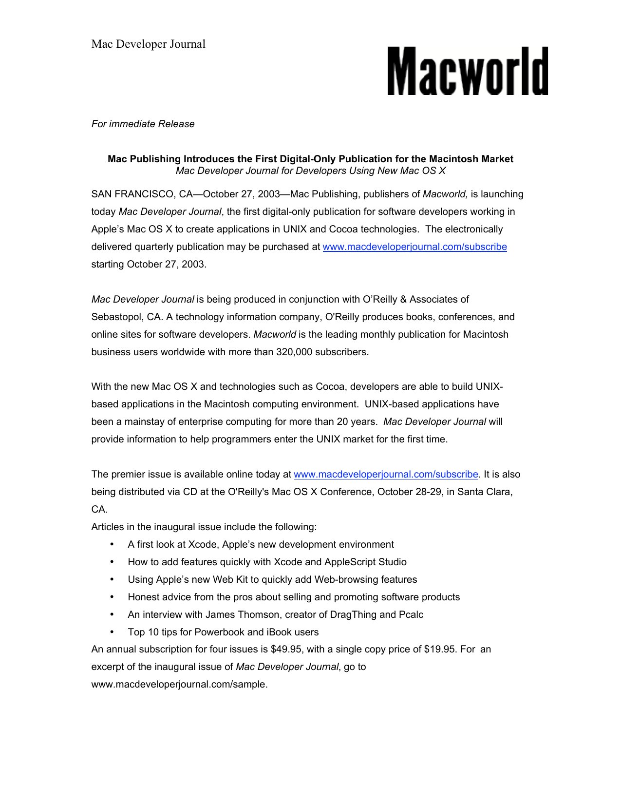 Macworld Guides macdevjournal102703