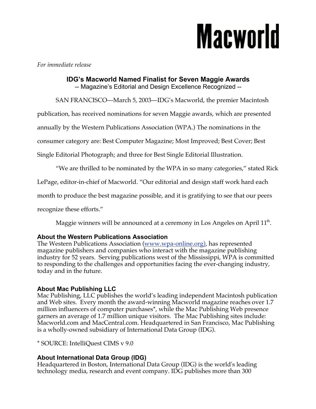 Macworld Guides Maggie.PR.0303
