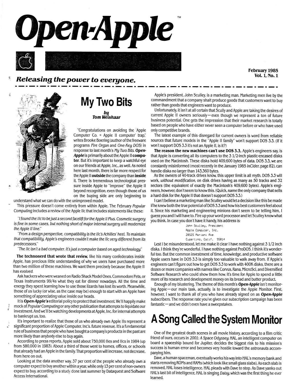 Open Apple 1985 02 February 1985 Vol 1 No 1
