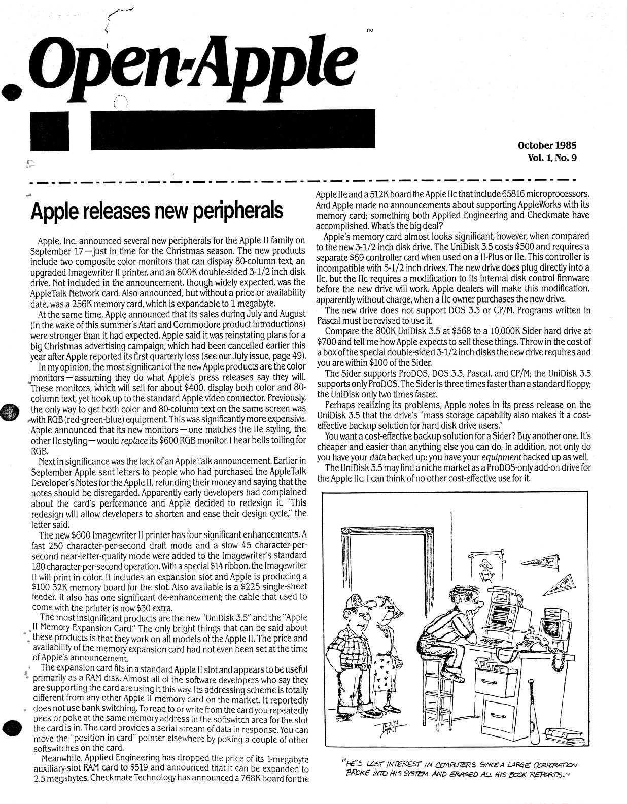 Open Apple 1985 10 October 1985 Vol 1 No 9