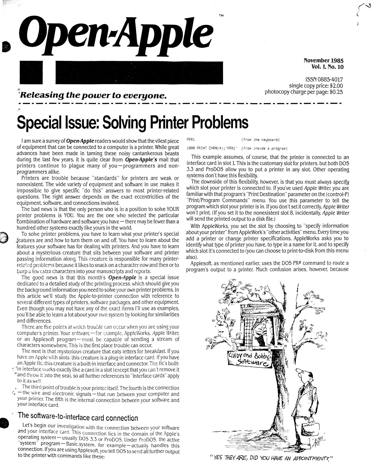 Open Apple 1985 11 November 1985 Vol 1 No 10