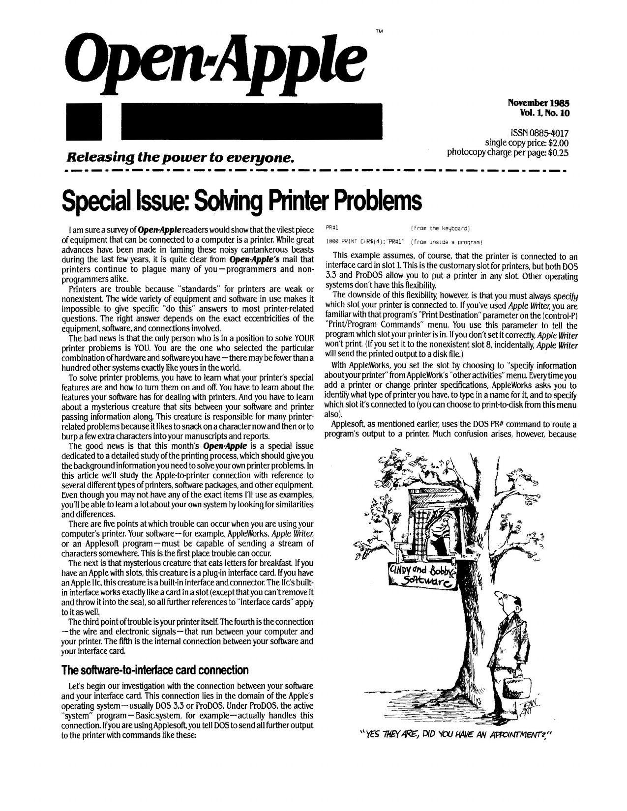Open Apple Vol 1 No 10 NOV 1985