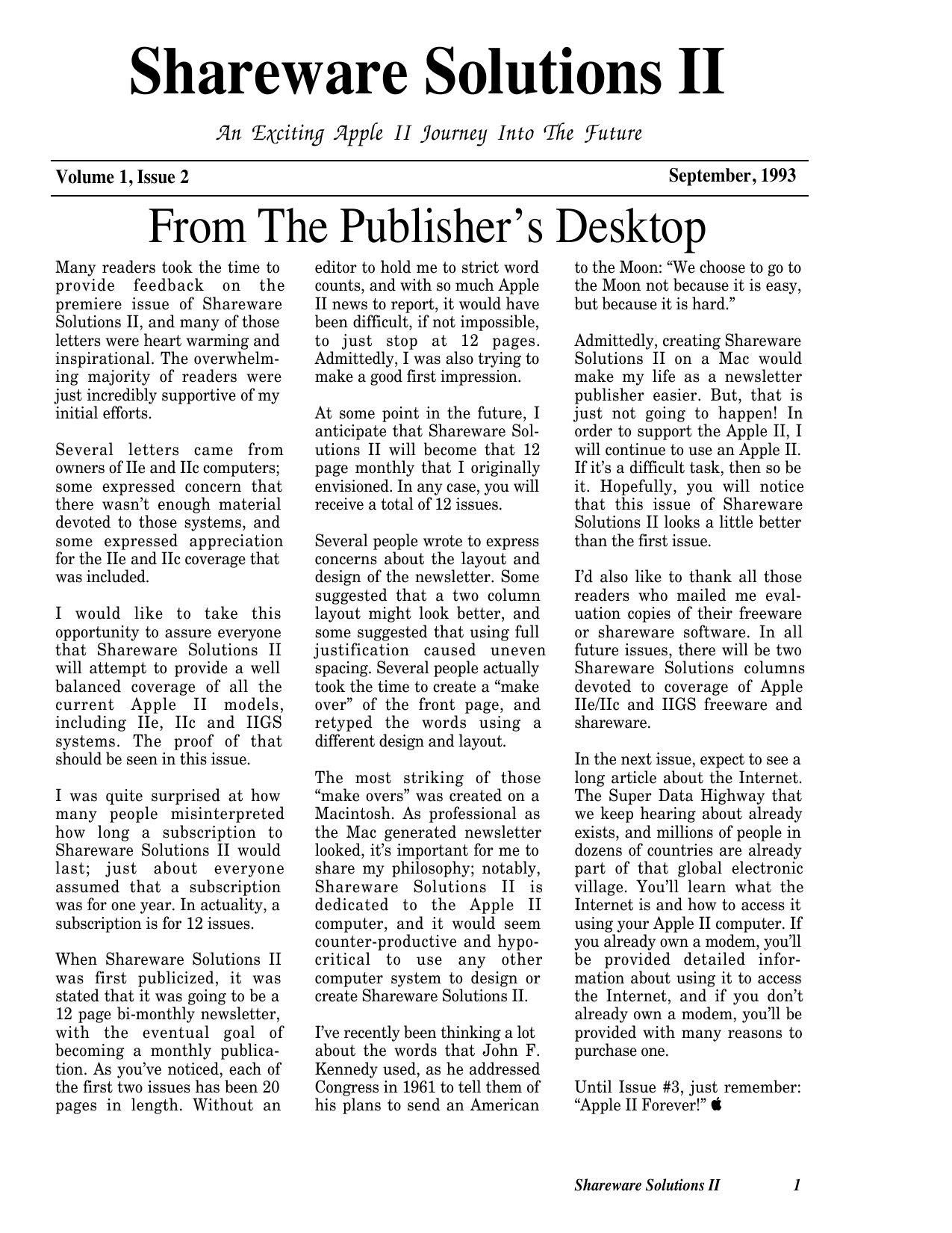 Shareware Solutions II Volume 1 Issue 2 1993 09 Kohn Joe US