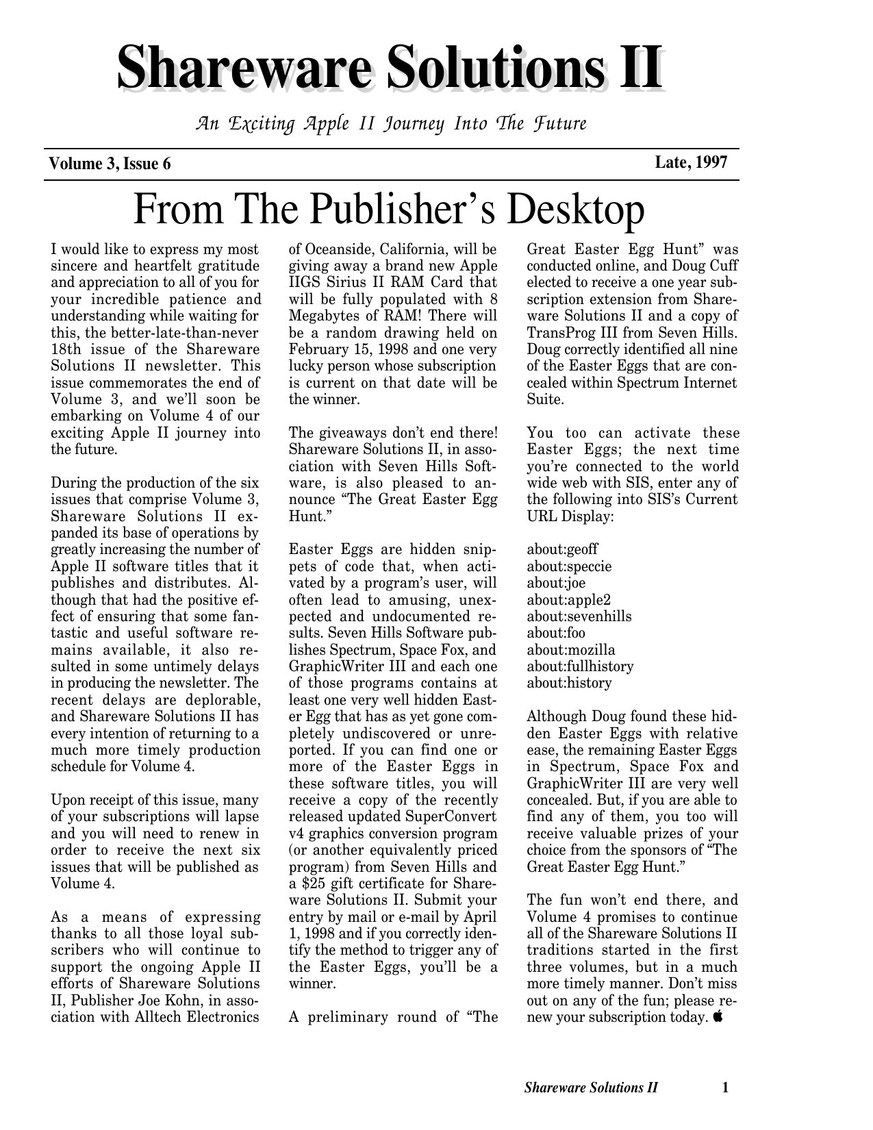 Shareware Solutions II Volume 3 Issue 6 1997 07 Kohn Joe US