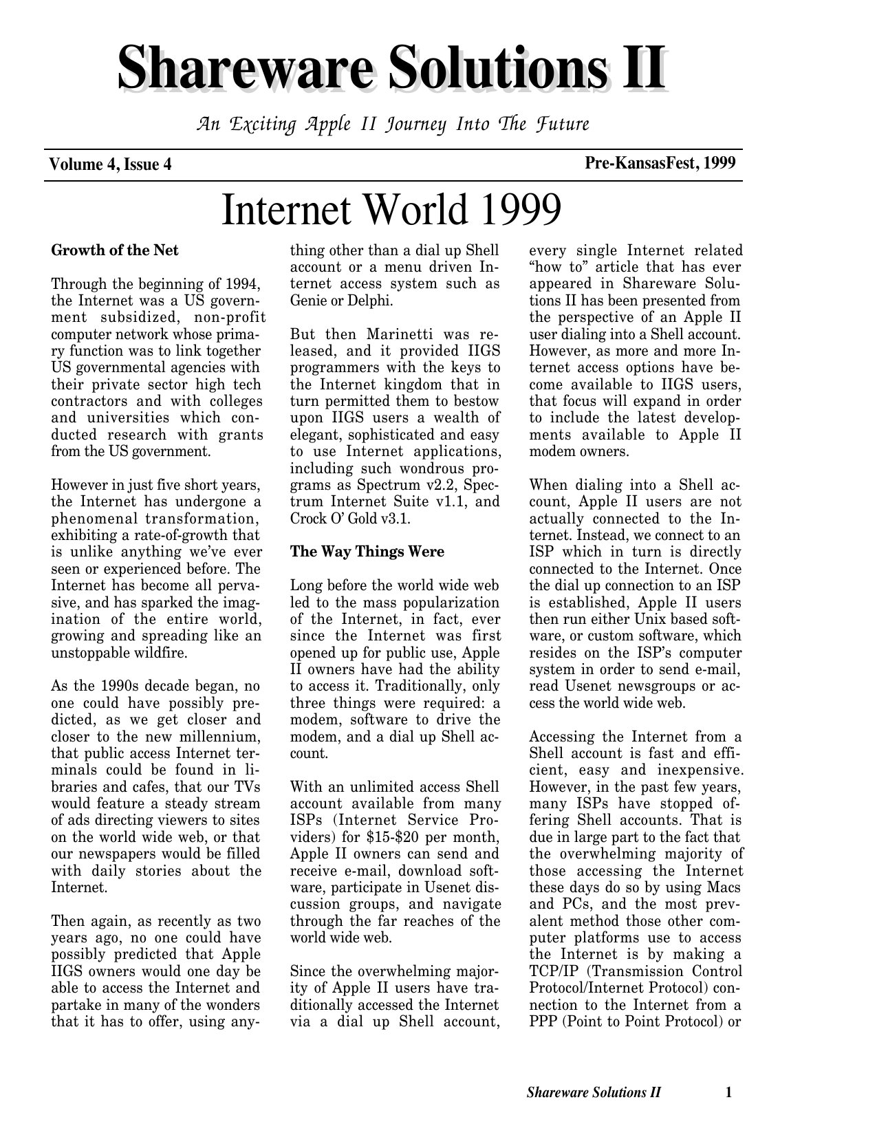 Shareware Solutions II Volume 4 Issue 4 1999 01 Kohn Joe US