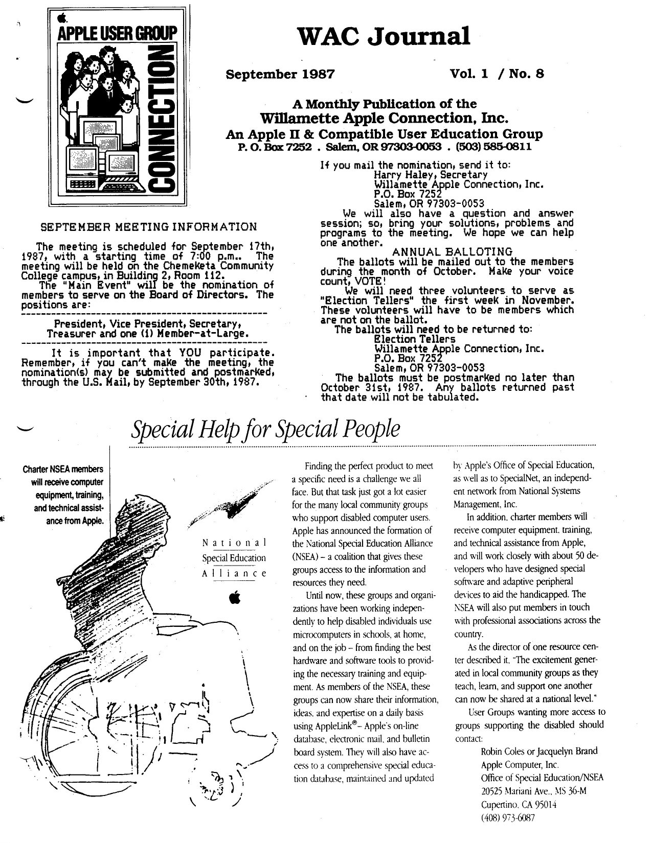 Willamette Apple Connection Vol1No8 Sep87