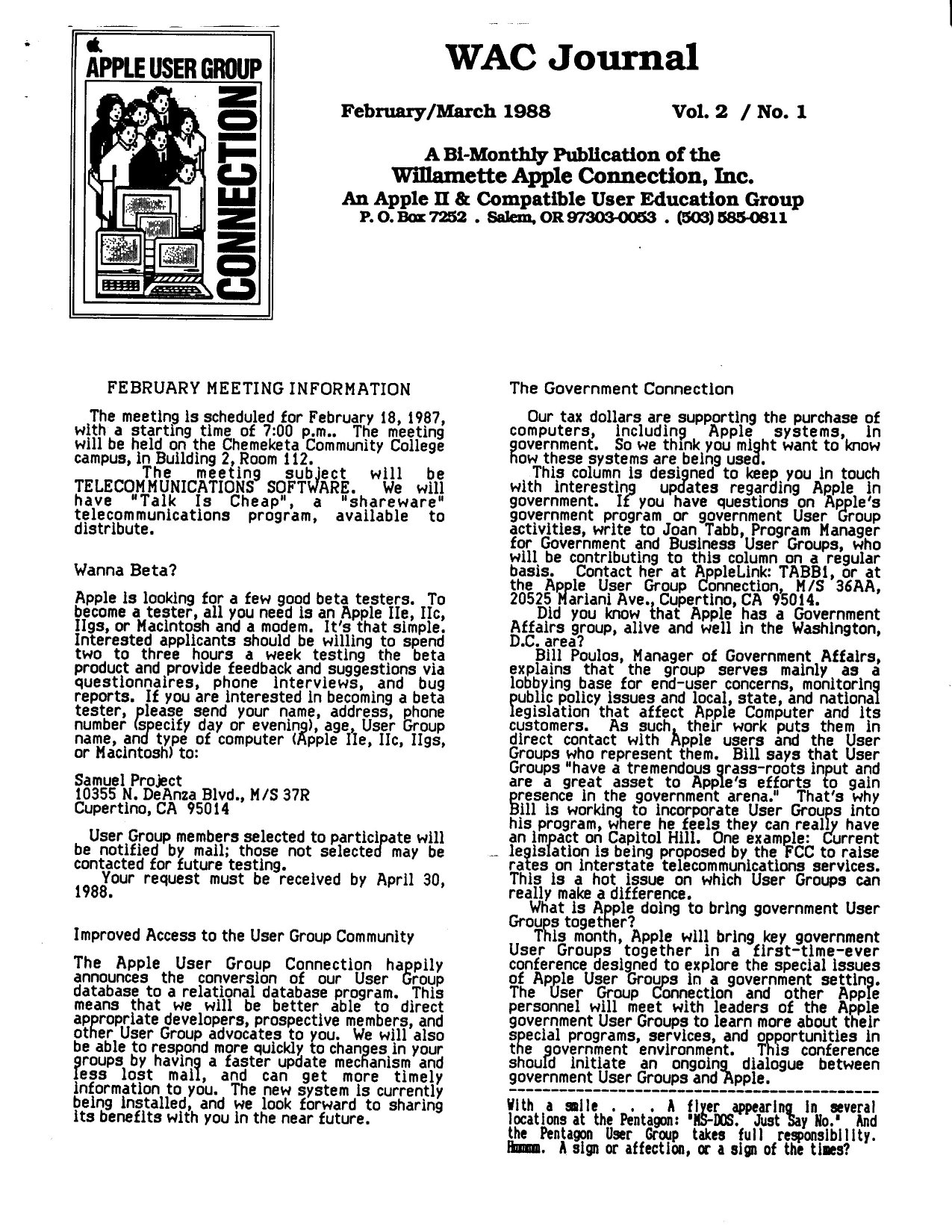 Willamette Apple Connection Vol2No1