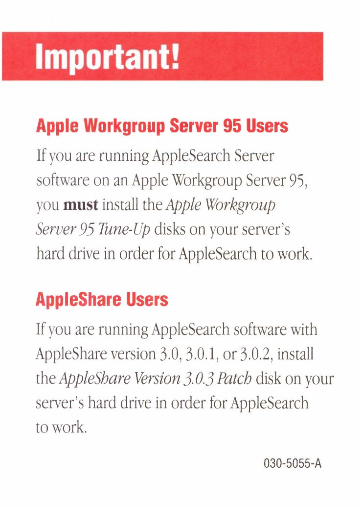 AppleSearch Important