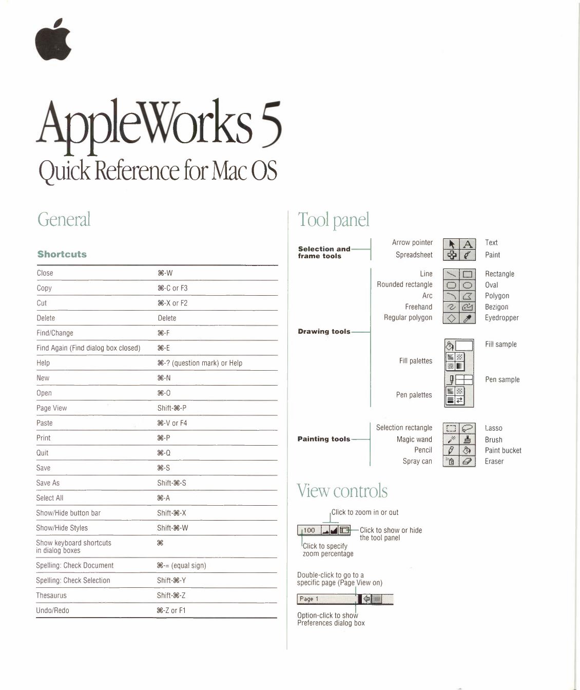 AppleWorks 5 Quick Reference