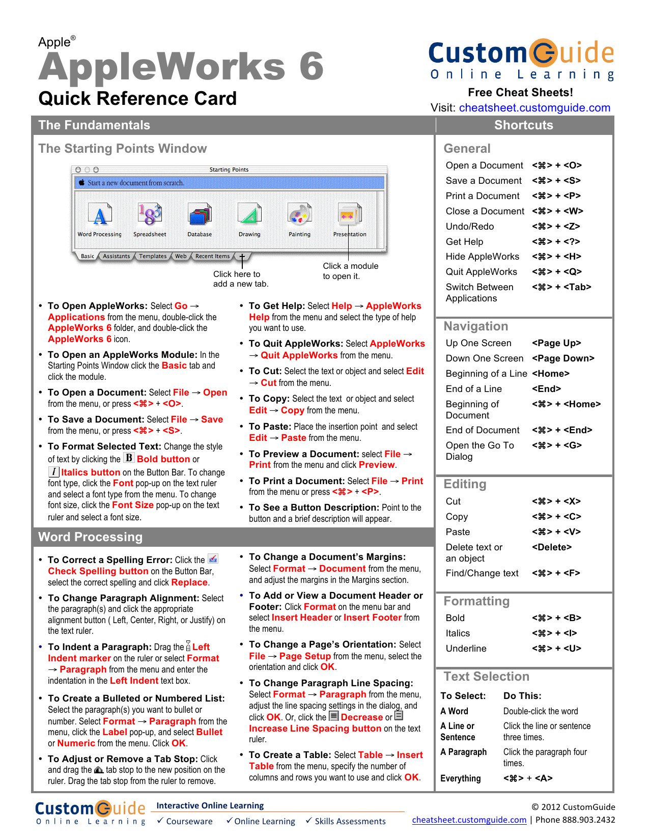 AppleWorks Quick Reference 6