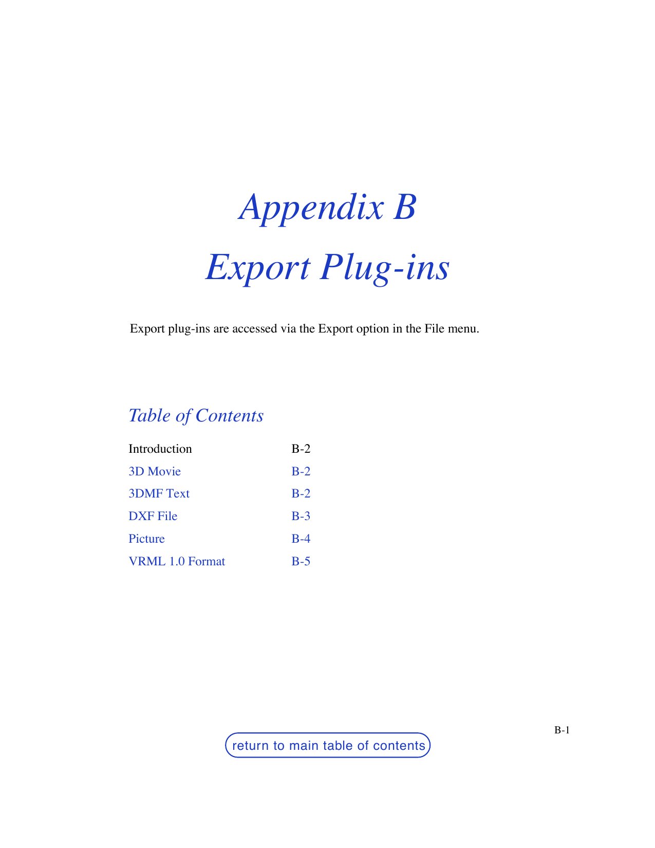 Apx B Export Plug ins