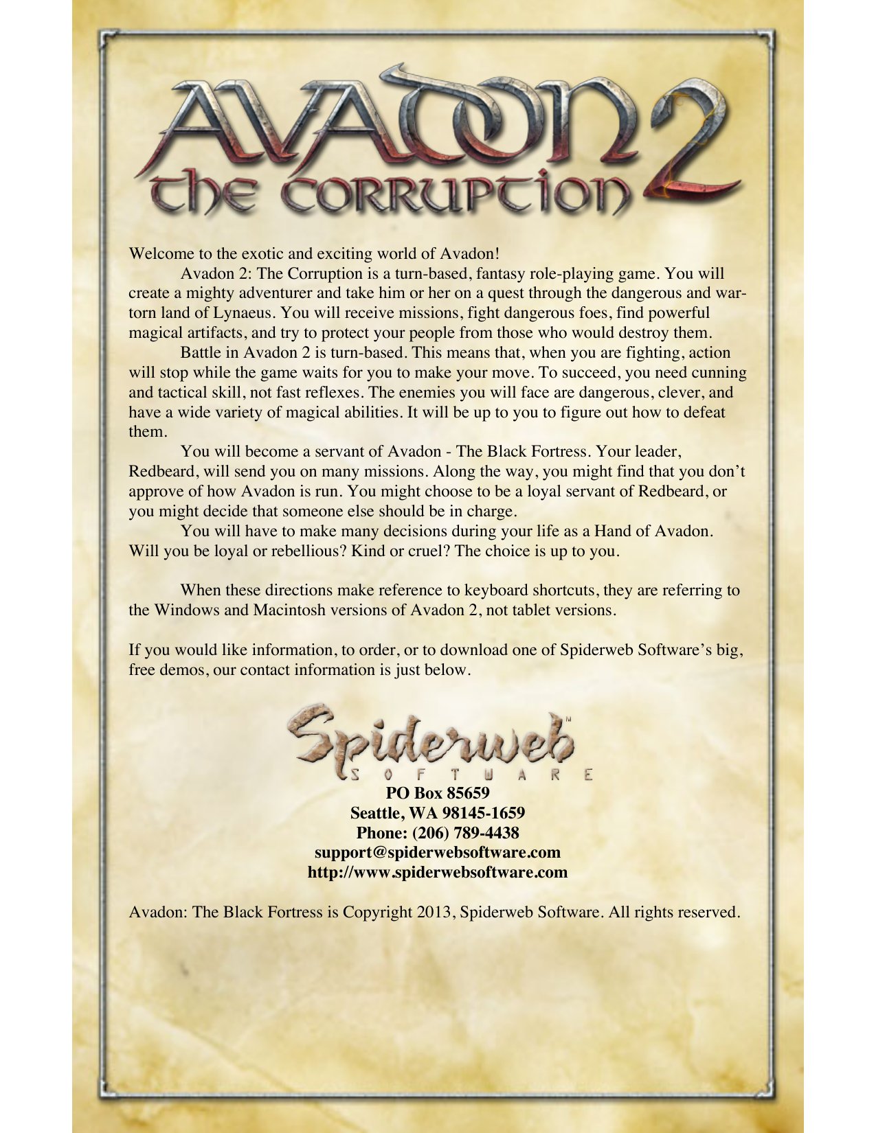 Avadon2Instructions