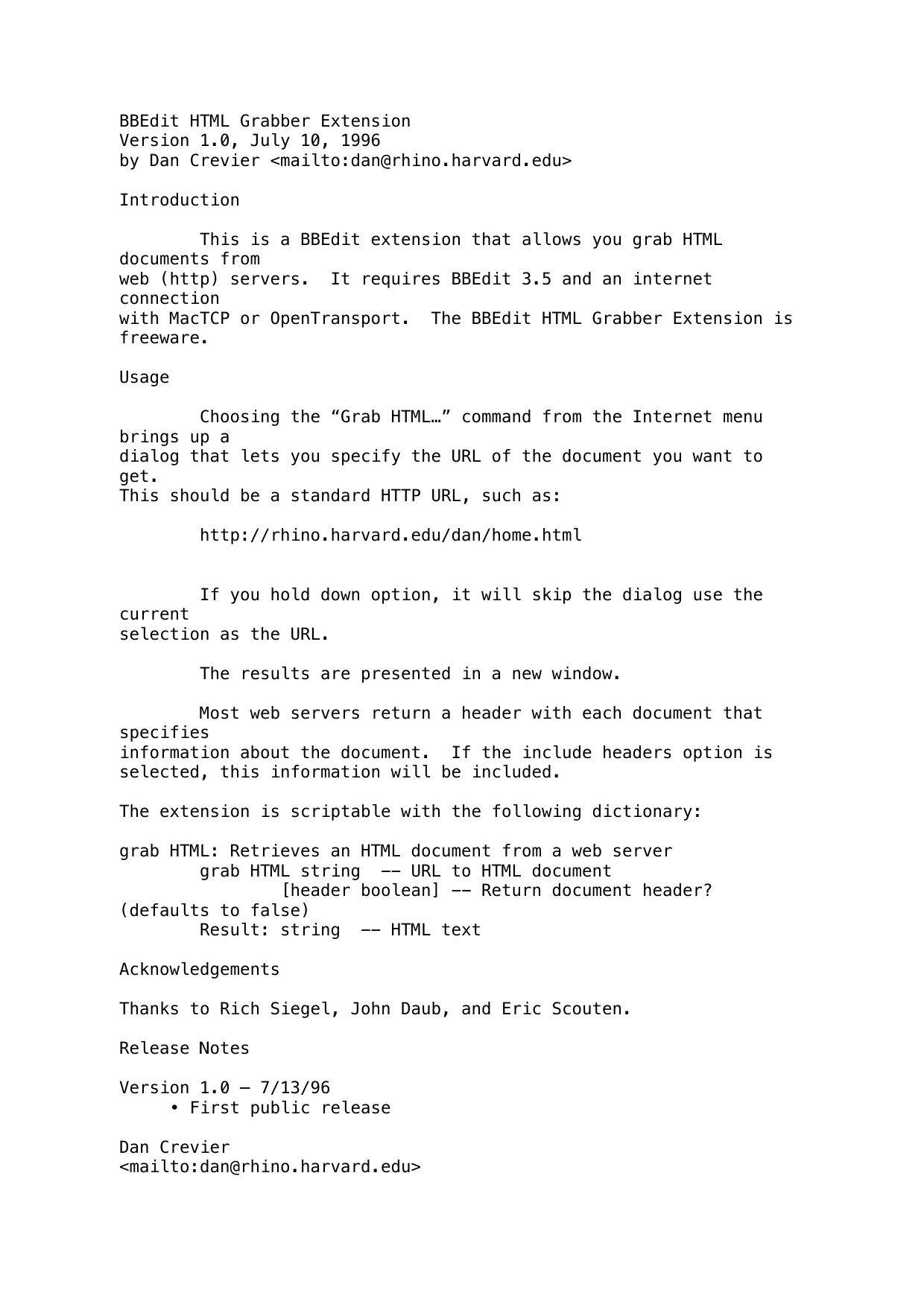 BBEdit HTML Grabber Extension