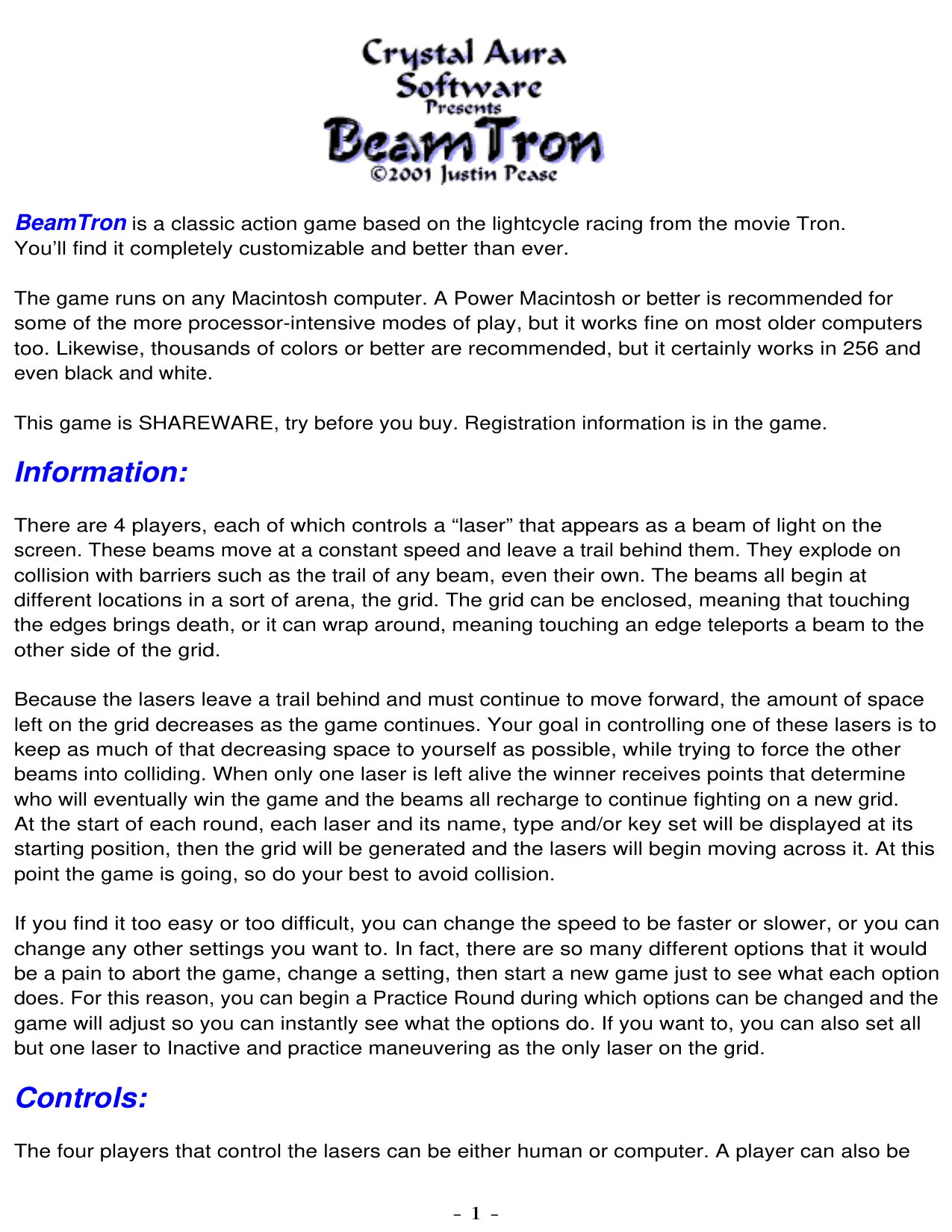 BeamTron Readme