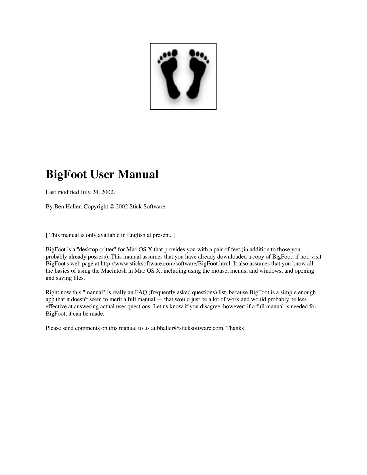 BigFootManual