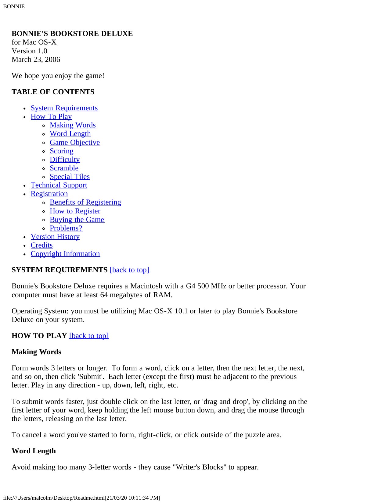 Bonnies Bookstore Readme