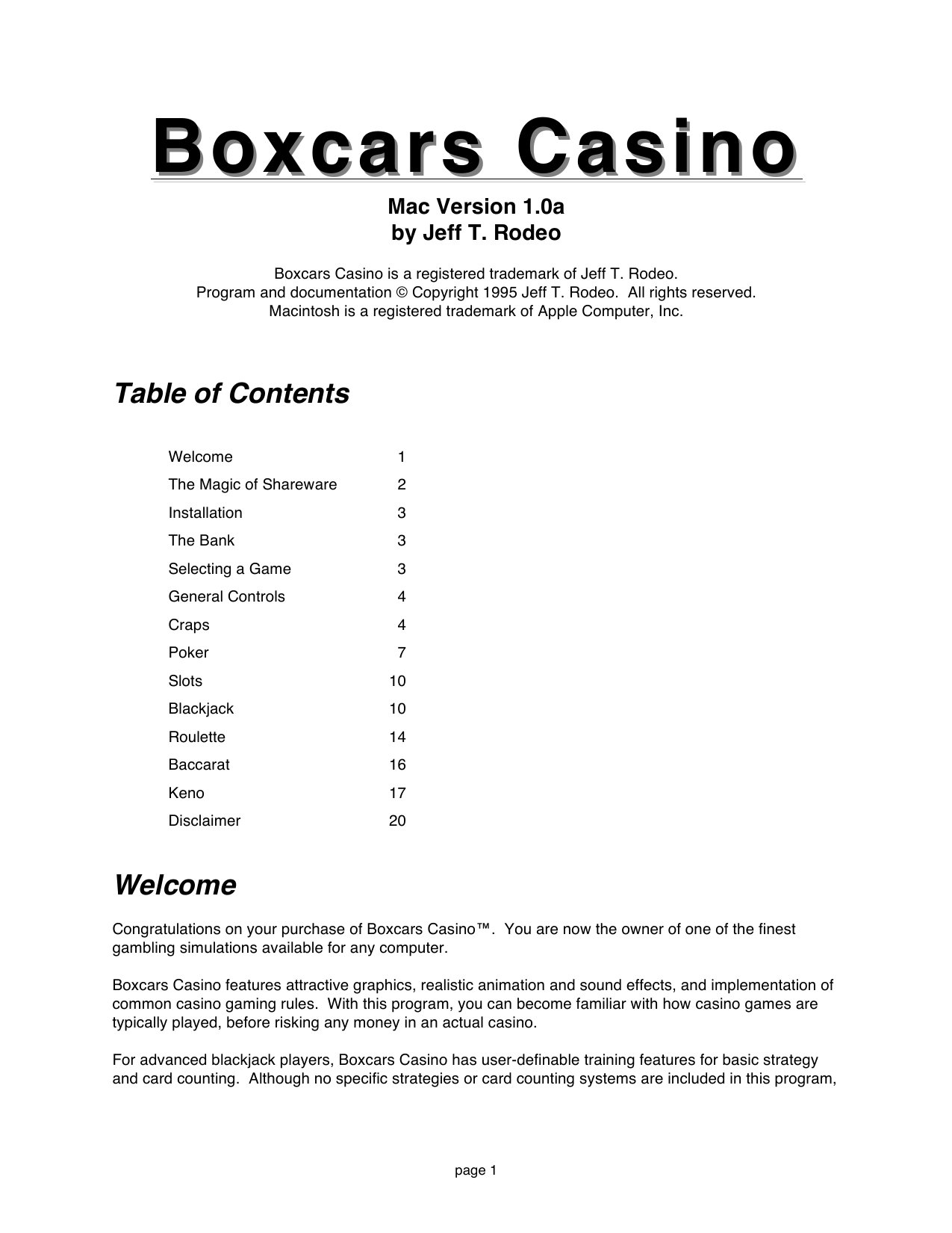 Boxcars Manual