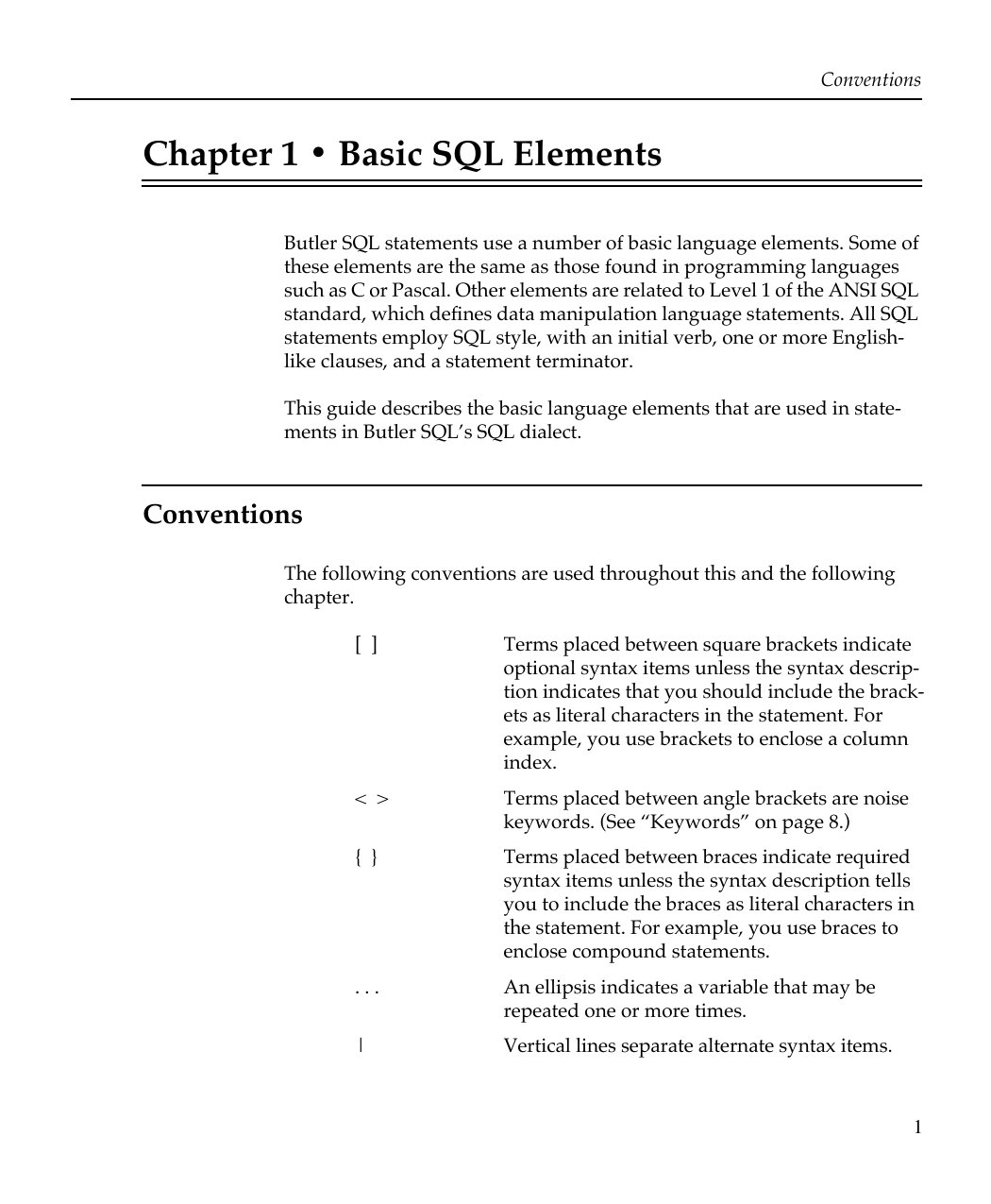 Butler SQL Programmer Guide