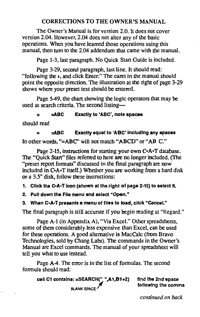 CAT 204 manual